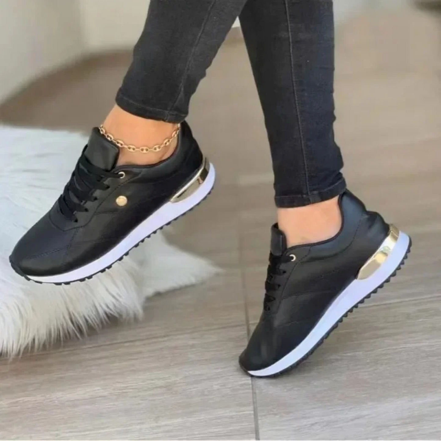 Selene - Damen-Schuhe aus atmungsaktivem Goldleder