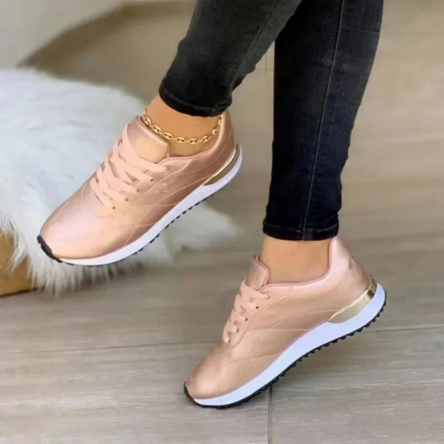 Selene - Damen-Schuhe aus atmungsaktivem Goldleder