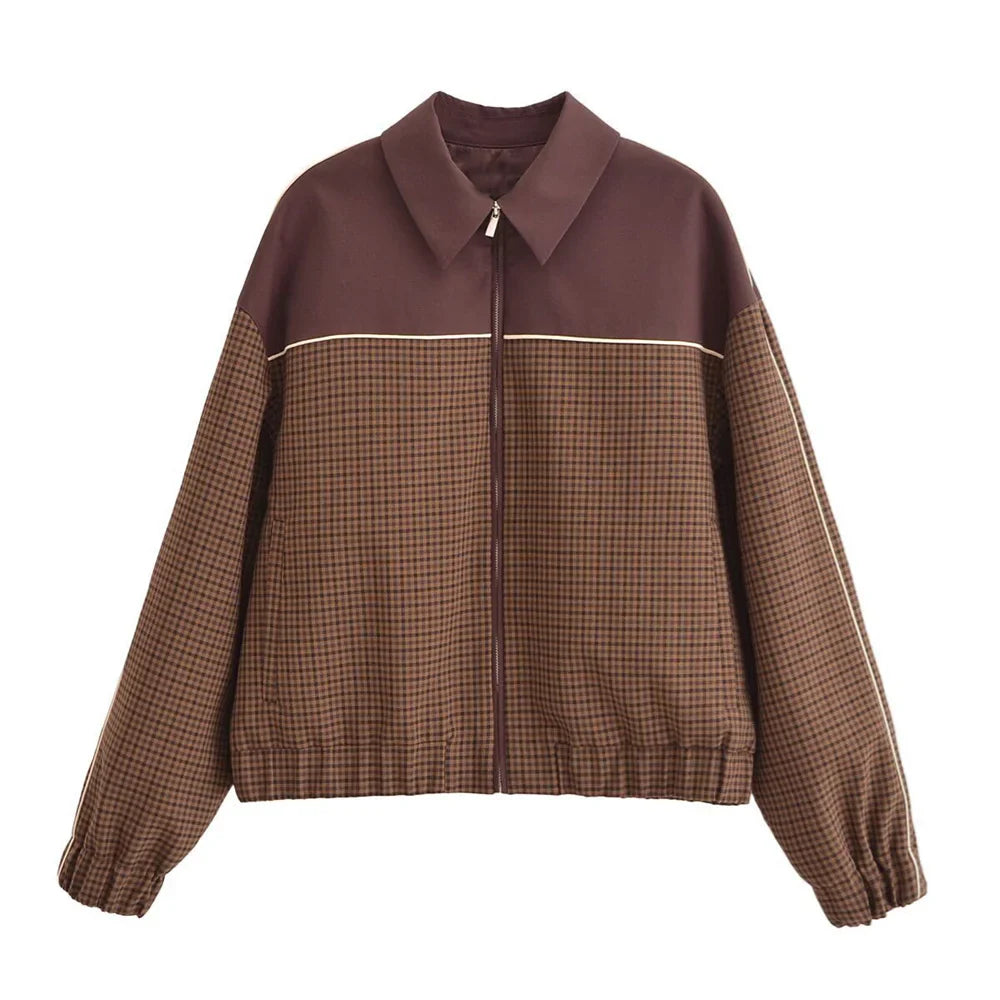 Dahlia | Vintage-Inspirierte Patchwork-Jacke mit Reißverschluss