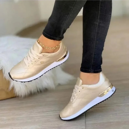 Selene - Damen-Schuhe aus atmungsaktivem Goldleder