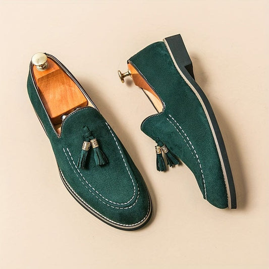 Maeven Luxe | Klassische Wildleder-Slipper mit Quasten und orthopädischem Komfort