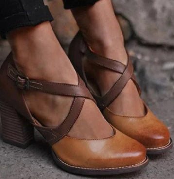 Cloe - Criss-cross Lederabsätze für Frauen