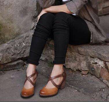 Cloe - Criss-cross Lederabsätze für Frauen