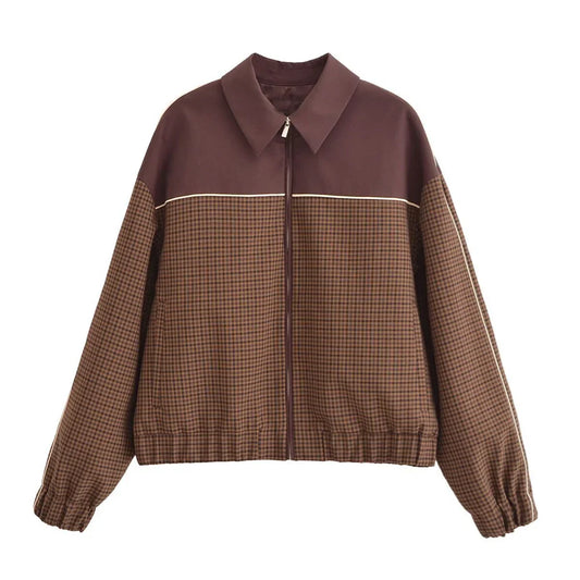 Dahlia | Vintage-Inspirierte Patchwork-Jacke mit Reißverschluss